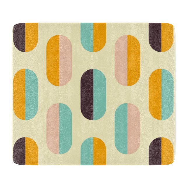 Seamless geometric pattern in retro vibes schneidebrett (Vorderseite)