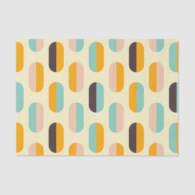 Seamless geometric pattern in retro vibes seidenpapier (Vorderseite)
