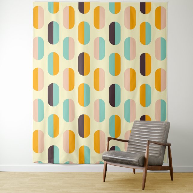 Seamless geometric pattern in retro vibes wandteppich (Beispiel)