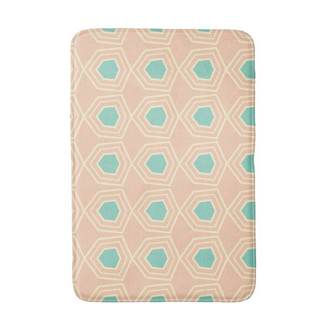 Seamless geometric pattern with teal pentagons badematte (Vorderseite Vertikal)