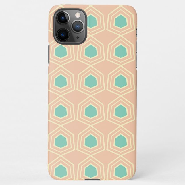 Seamless geometric pattern with teal pentagons iPhone hülle (Rückseite)