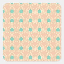 Seamless geometric pattern with teal pentagons quadratischer aufkleber