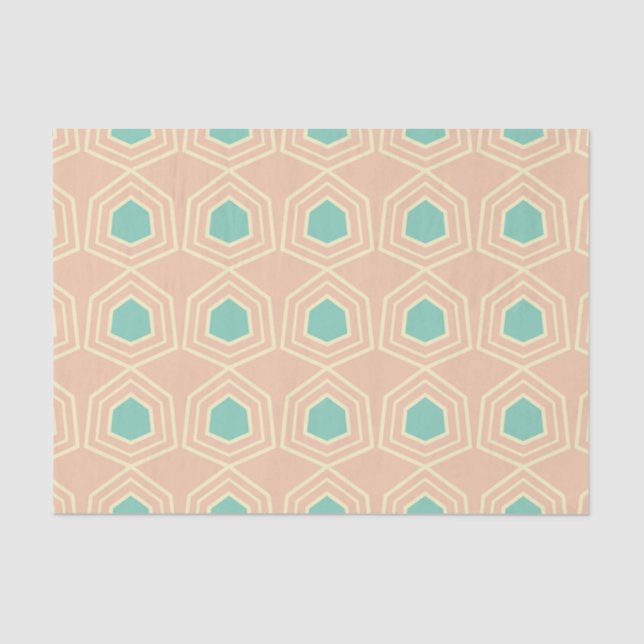 Seamless geometric pattern with teal pentagons seidenpapier (Vorderseite)