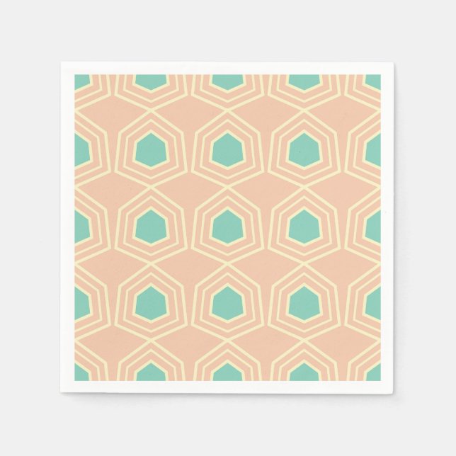 Seamless geometric pattern with teal pentagons serviette (Vorderseite)