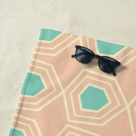 Seamless geometric pattern with teal pentagons strandtuch