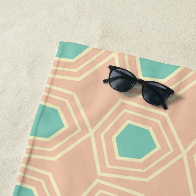 Seamless geometric pattern with teal pentagons strandtuch (Beispiel)