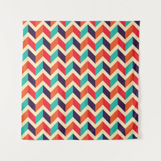 Seamless geometric pattern with zigzags background wandteppich (Vorderseite)