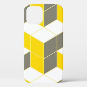 Seamless Graue und gelbe isometrische Kubiktrident Case-Mate iPhone Hülle