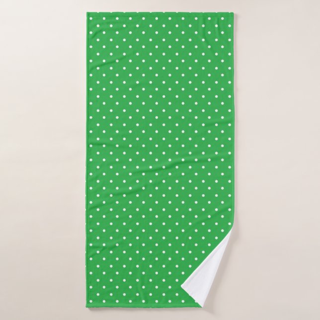 Seamless green background polka dot pattern badhandtuch set (Badehandtuch)