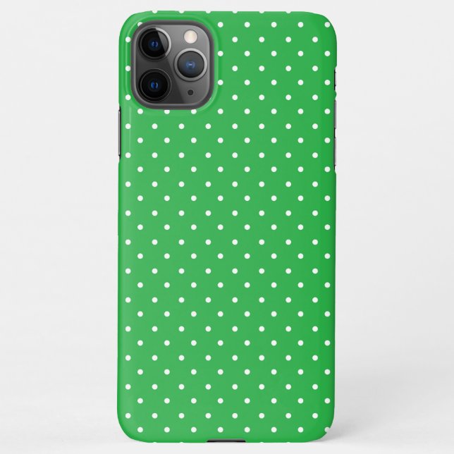 Seamless green background polka dot pattern iPhone hülle (Rückseite)