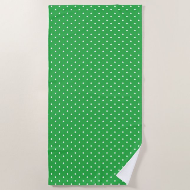 Seamless green background polka dot pattern strandtuch (Vorderseite)
