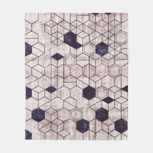 Seamless grungon hexagon Muster isometrische Geome Fleecedecke