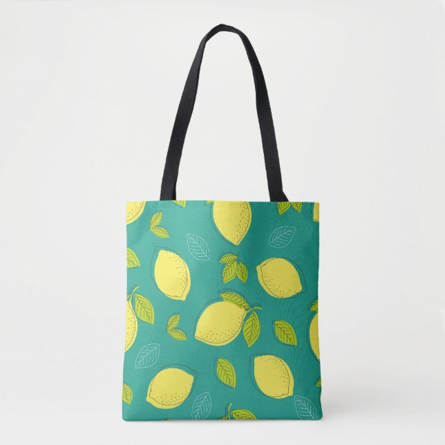 Seamless Hand Drawn Lemon with Leaves Pattern in B (Vorderseite)