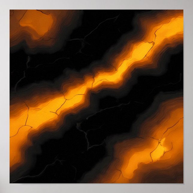 Seamless High-Contrast Molten Tiling Pattern Poster (Vorne)