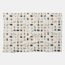 Seamless isometric patterns of vases plants geschirrtuch