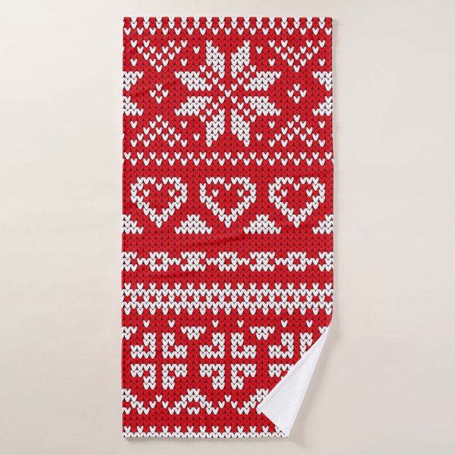 Seamless knitting pattern Norway festive sweater d Badehandtuch (Badehandtuch)