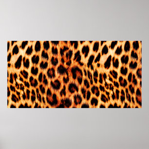 Seamless Leopard Textur, Leoparden Pelz, African a Poster