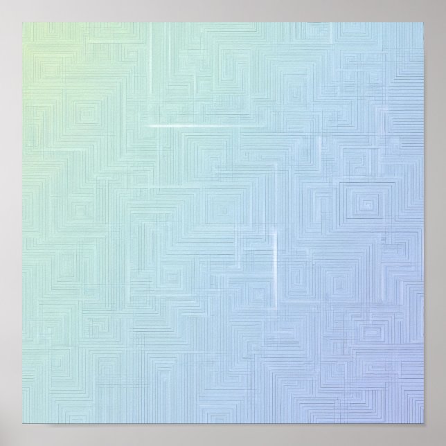 Seamless Light & Airy Layered Labyrinth Pattern Poster (Vorne)