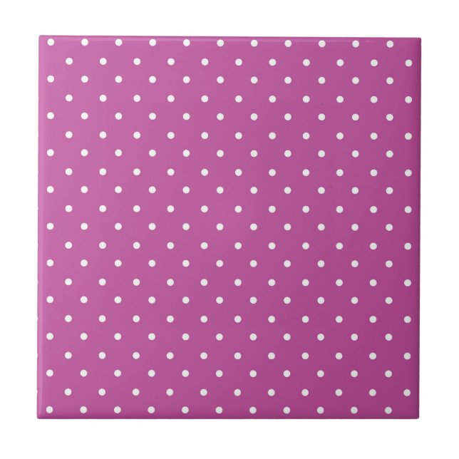 Seamless magenta background polka dot pattern fliese (Vorderseite)