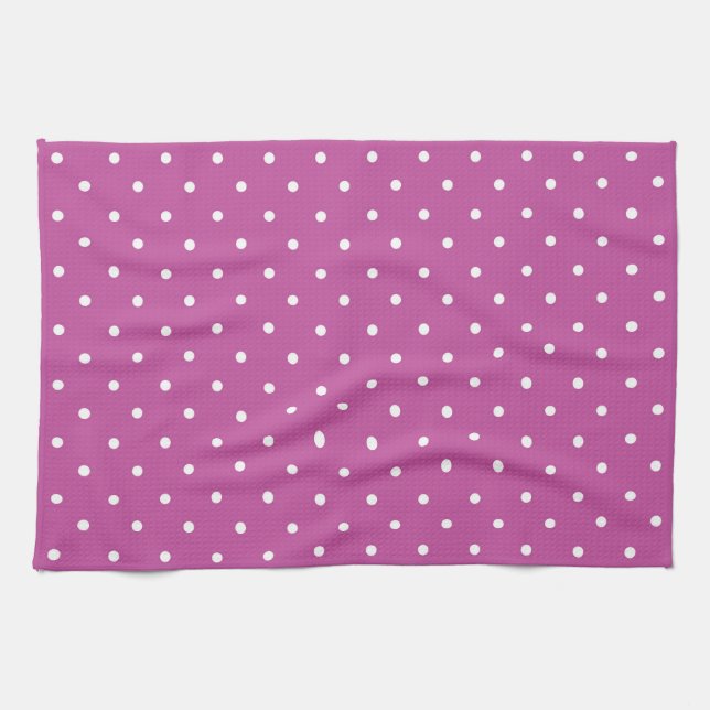Seamless magenta background polka dot pattern geschirrtuch (Horizontal)