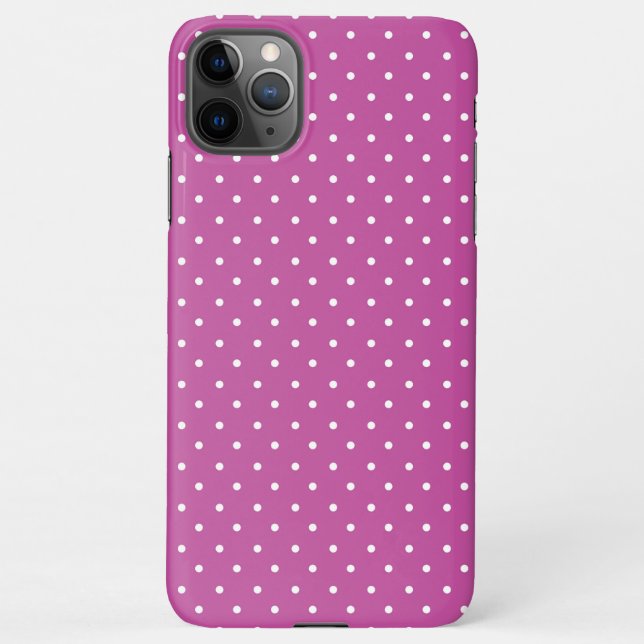 Seamless magenta background polka dot pattern iPhone hülle (Rückseite)