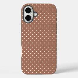 Seamless medium brown polka dot pattern iPhone 16 plus hülle