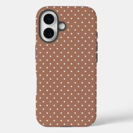 Seamless medium brown polka dot pattern iPhone 16 hülle