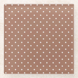 Seamless medium brown polka dot pattern glasuntersetzer