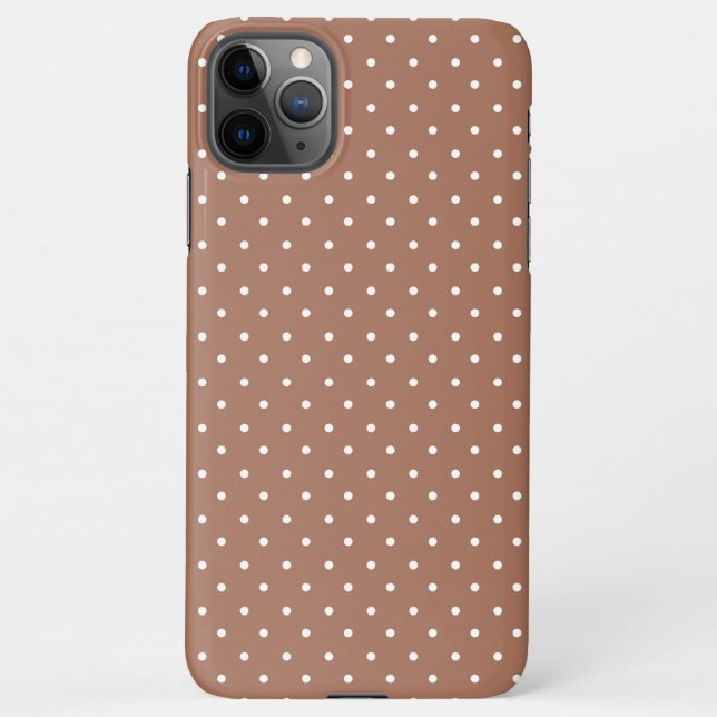 Seamless medium brown polka dot  pattern iPhone hülle (Rückseite)
