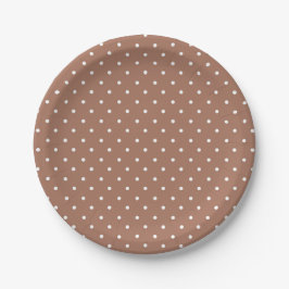 Seamless medium brown polka dot pattern pappteller