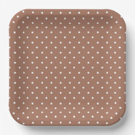 Seamless medium brown polka dot pattern pappteller