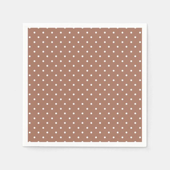 Seamless medium brown polka dot  pattern serviette (Vorderseite)