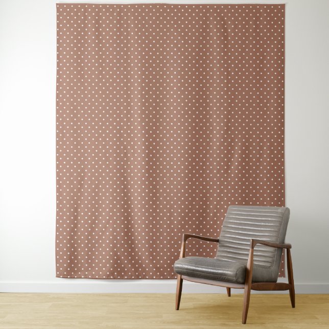 Seamless medium brown polka dot  pattern wandteppich (Beispiel)