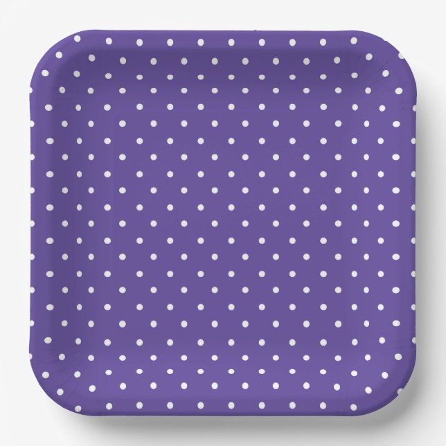 Seamless  medium purple polka dot pattern pappteller (Vorderseite)