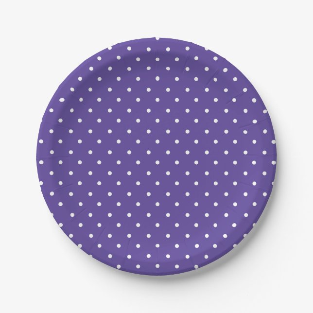 Seamless  medium purple polka dot pattern pappteller (Vorderseite)