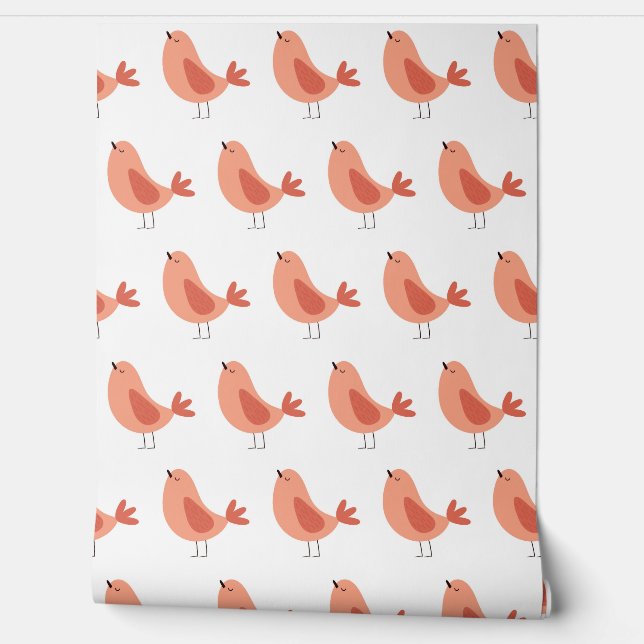 Seamless minimalist vector pattern of funny birds  tapete (Abrollen)
