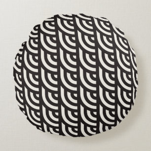 Seamless monochrome geometric pattern. Abstract st Rundes Kissen