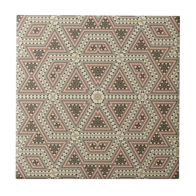 Seamless-Mosaik-abstrakt-Kaleidoskop-Beige-Triang Fliese (Vorderseite)