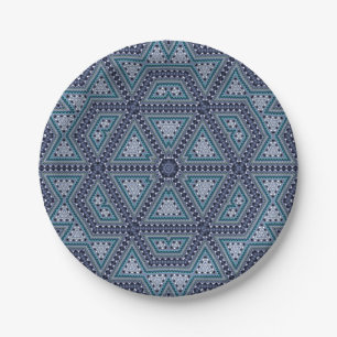 Seamless-Mosaik-abstrakt-Kaleidoskop-Seestrang Pappteller