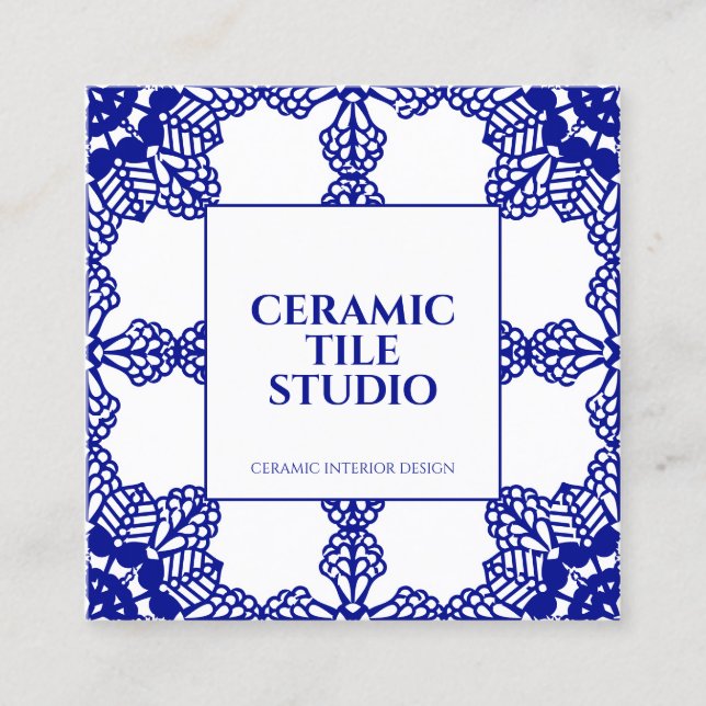 Seamless-Mosaik-Fliesenmuster Quadratische Visitenkarte (Vorderseite)