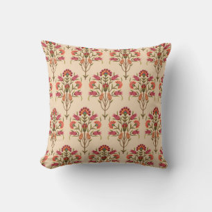 seamless mughal flower pattern design cream backgr kissen