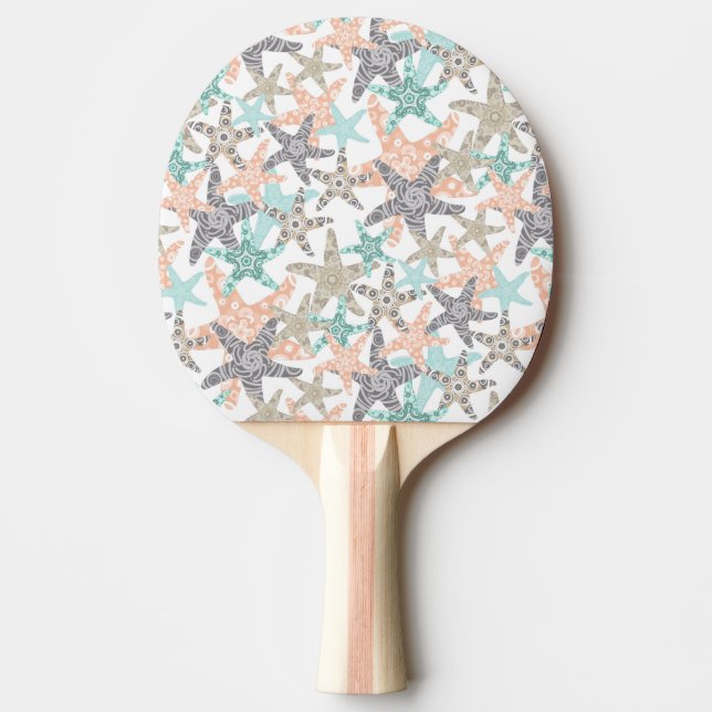Seamless-Muster Ping Pong Paddle Tischtennis Schläger (Vorderseite)