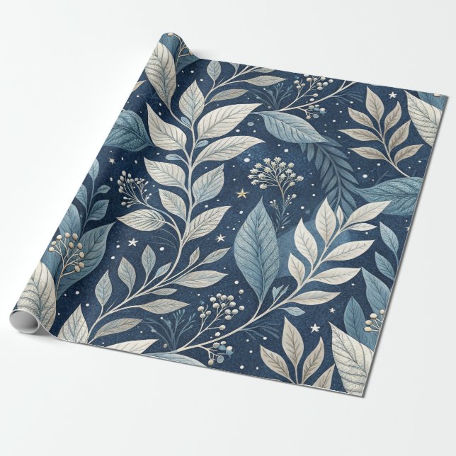 Seamless Night Garden Botanisches Muster Geschenkpapier (Ungerollt)