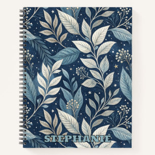 Seamless Night Garden Botanisches Muster Notizbuch