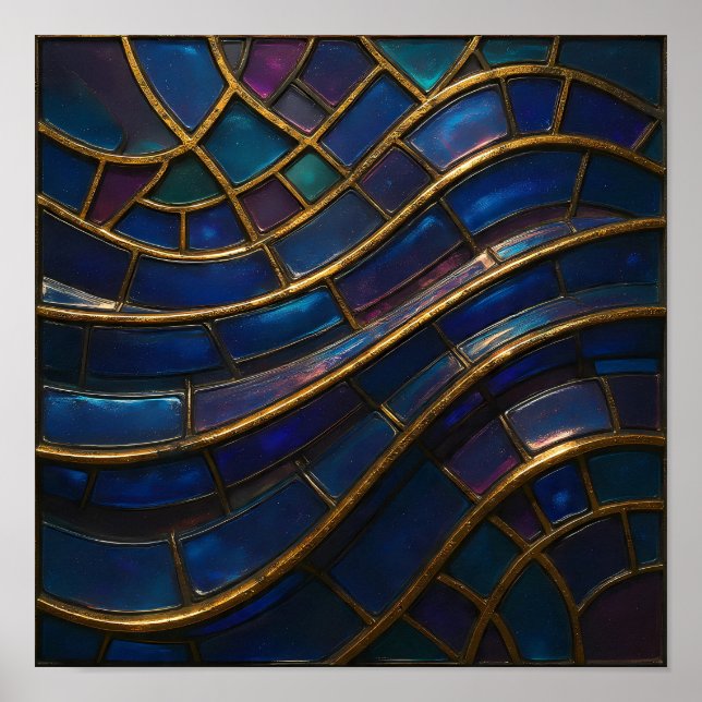 Seamless Opulent Mosaic Tiling Wallpaper Poster (Vorne)