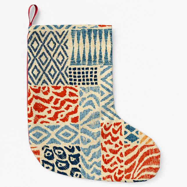 Seamless patchwork pattern. A collection of handd Kleiner Weihnachtsstrumpf (Vorderseite)