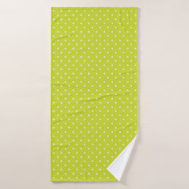 Seamless pattern  bright lime polka dot pattern badhandtuch set