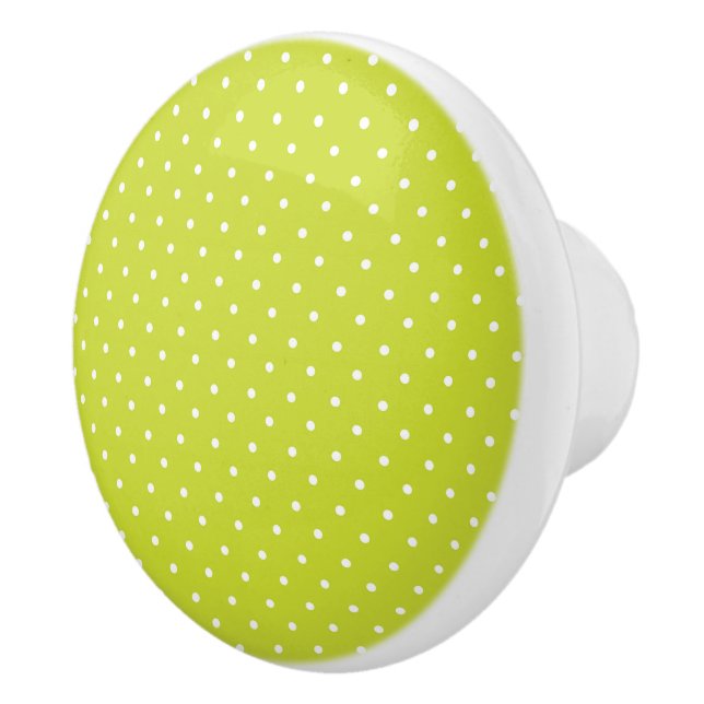 Seamless pattern  bright lime polka dot pattern keramikknauf (Rechts)