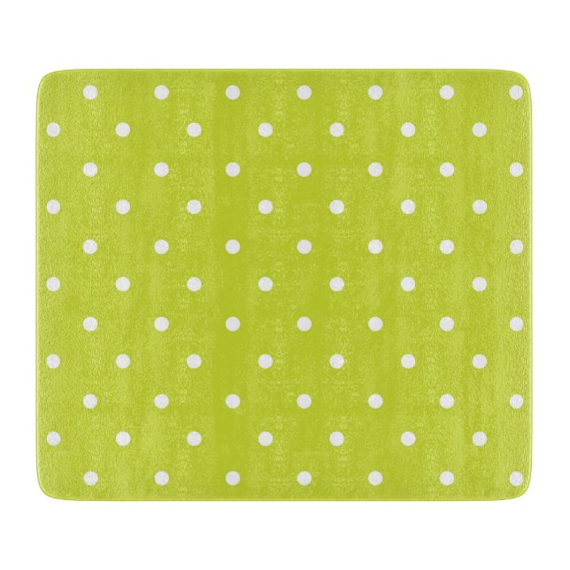 Seamless pattern  bright lime polka dot pattern schneidebrett (Vorderseite)