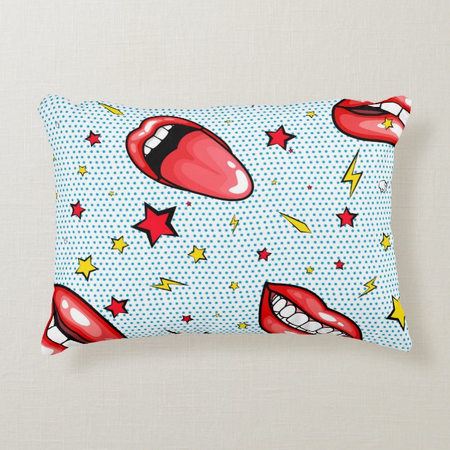 Seamless pattern cartoon comic super speech bubble dekokissen (Vorderseite)